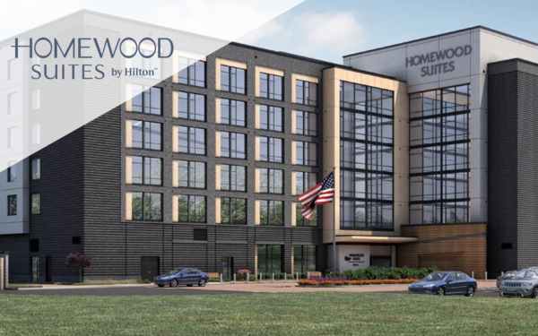 A picture of the exterior of Homewood Suites hotel